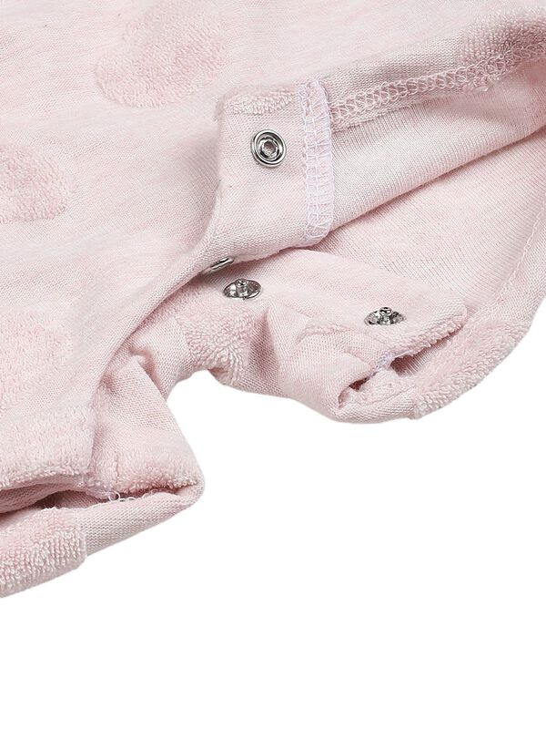 Girls Light Pink Short Sleeve Applique Romper image number 3